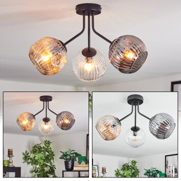 Ripoll Taklampa, kullampa Amber, Klart, Rökfärger, 3-ljuskällor Ripoll Taklampa, kullampa Amber, Klart, Rökfärger, 3-ljuskällor