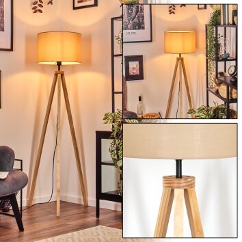 Soungou Golvlampa Naturfärger, Svart, 1-ljuskällor