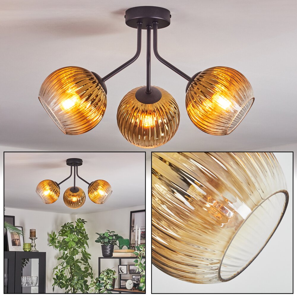 Koyoto Taklampa, kullampa Guld, Klart, 3-ljuskällor main product photo