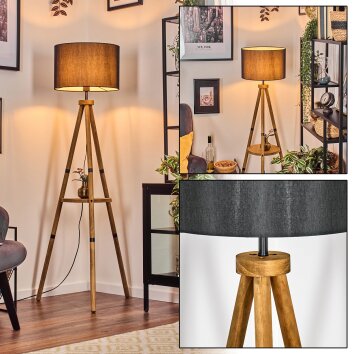 Soungou Golvlampa Brun, Naturfärger, Svart, 1-ljuskällor