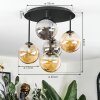 Chehalis Taklampa, kullampa Amber, Rökfärger, 5-ljuskällor