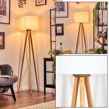 Soungou Golvlampa Naturfärger, Vit, 1-ljuskällor