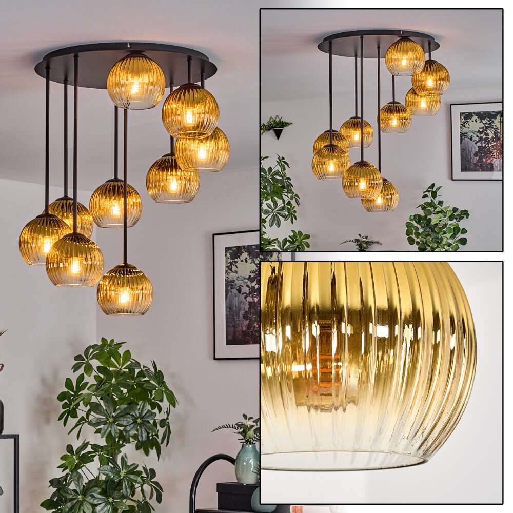 Koyoto Taklampa, kullampa 57 cm Guld, Klart, 9-ljuskällor main product photo