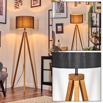 Soungou Golvlampa Naturfärger, Svart, 1-ljuskällor