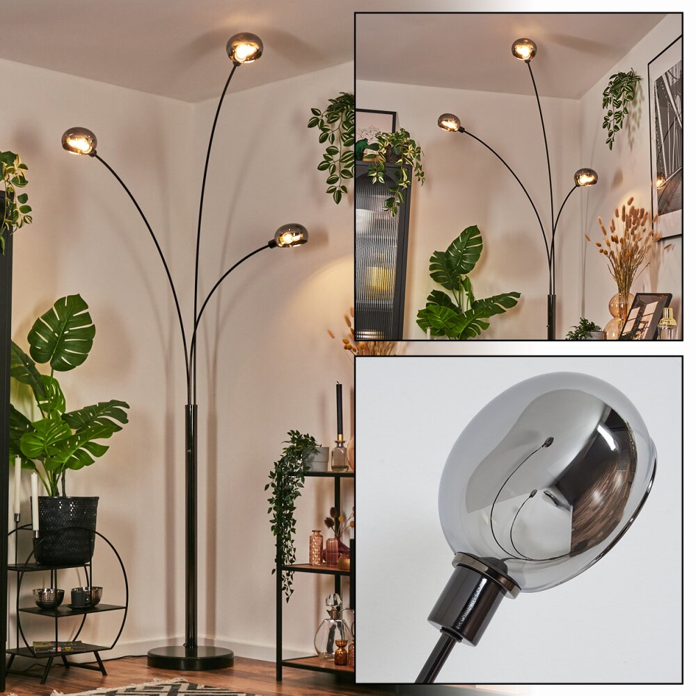 Nikkala Golvlampa Krom, Svart, 3-ljuskällor main product photo