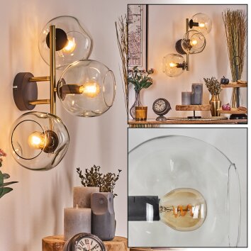 Ripoll kullampa, Vägglampa Guld, Svart, 3-ljuskällor
