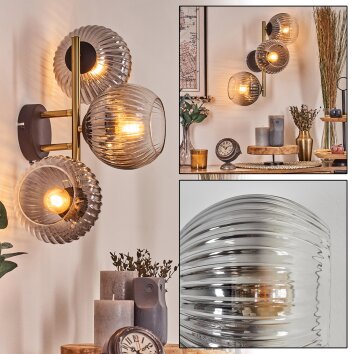 Koyoto kullampa, Vägglampa Guld, Svart, 3-ljuskällor Koyoto kullampa, Vägglampa Guld, Svart, 3-ljuskällor