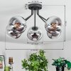 Gastor Taklampa, kullampa 52 cm Krom, Klart, Rökfärger, 5-ljuskällor