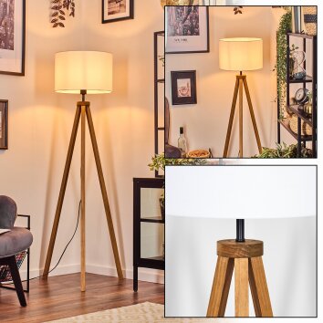 Soungou Golvlampa Naturfärger, Svart, 1-ljuskällor