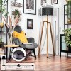 Soungou Golvlampa Naturfärger, Svart, 1-ljuskällor