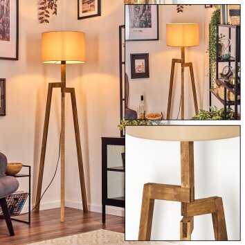 Soungou Golvlampa Naturfärger, Svart, 1-ljuskällor