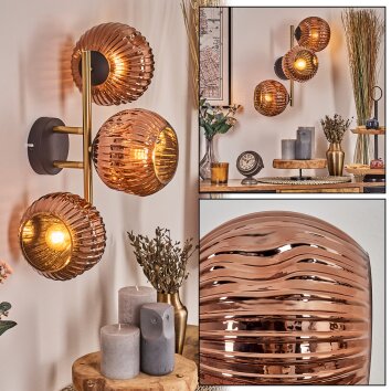 Ripoll kullampa, Vägglampa Guld, Svart, 3-ljuskällor
