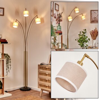 Bassagoda Golvlampa Mässing, Svart, 3-ljuskällor Bassagoda Golvlampa Mässing, Svart, 3-ljuskällor