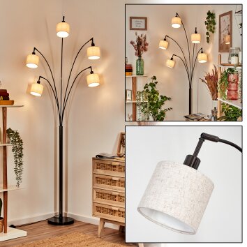 Bassagoda Golvlampa Krom, Svart, 5-ljuskällor
