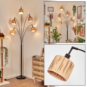 Granja Golvlampa Krom, Svart, 5-ljuskällor