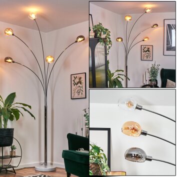 Nikkala Golvlampa Krom, Vit, 5-ljuskällor