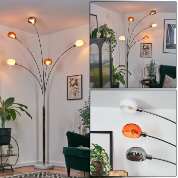 Nikkala Golvlampa Krom, Vit, 5-ljuskällor