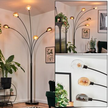 Nikkala Golvlampa Krom, Svart, 5-ljuskällor