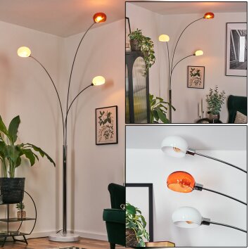 Nikkala Golvlampa Krom, Vit, 3-ljuskällor