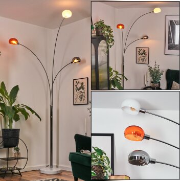 Nikkala Golvlampa Krom, Vit, 3-ljuskällor