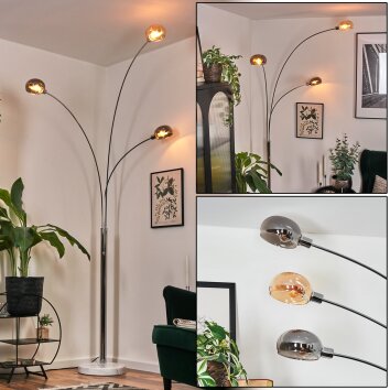 Nikkala Golvlampa Krom, Vit, 3-ljuskällor