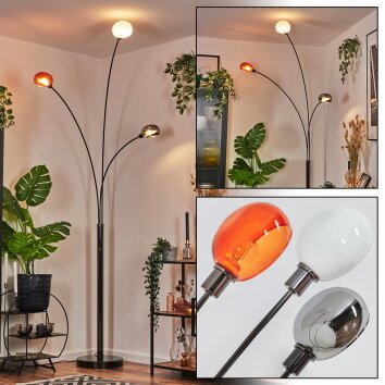 Nikkala Golvlampa Krom, Svart, 3-ljuskällor