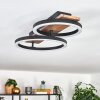 Cascada Taklampa LED Brun, träoptik, Svart, 1-ljuskällor