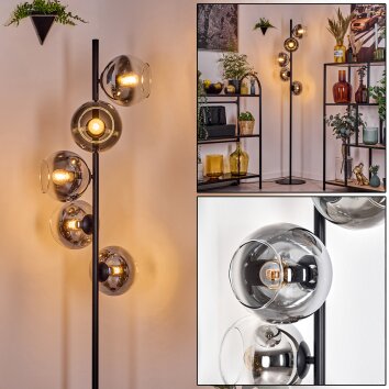 Koyoto Golvlampa 31 cm Krom, Klart, Rökfärger, 5-ljuskällor