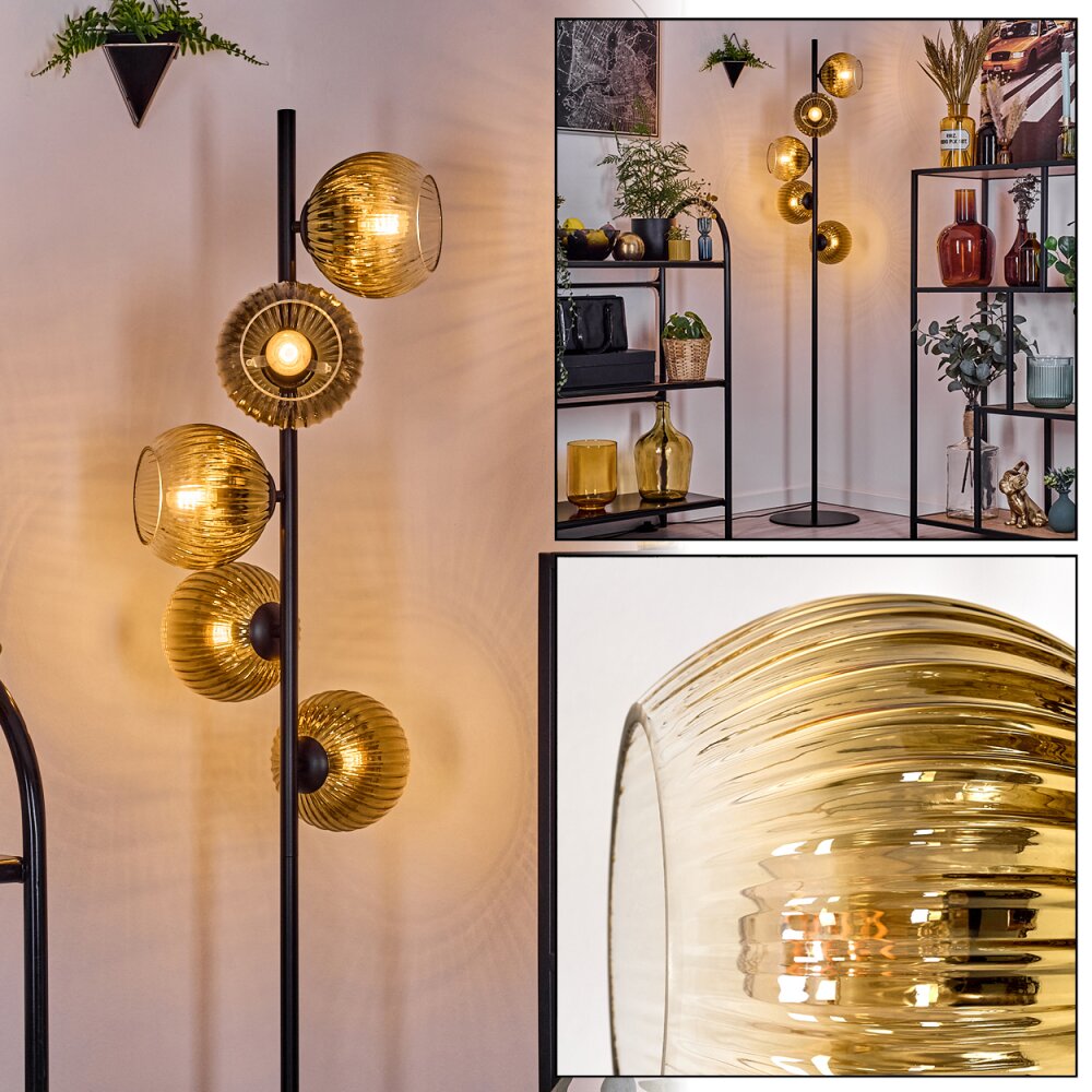 Koyoto Golvlampa 31 cm Guld, Klart, 5-ljuskällor main product photo