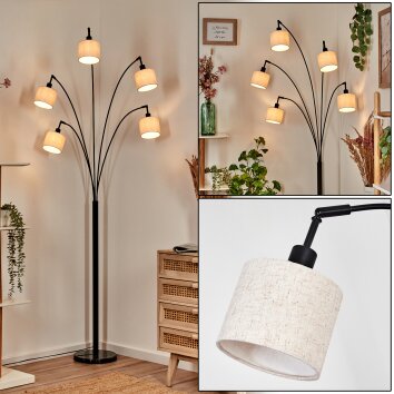 Bassagoda Golvlampa Svart, 5-ljuskällor