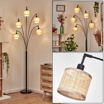 Sabadim Golvlampa Svart, 5-ljuskällor