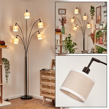 Bassagoda Golvlampa Krom, Svart, 5-ljuskällor Bassagoda Golvlampa Krom, Svart, 5-ljuskällor