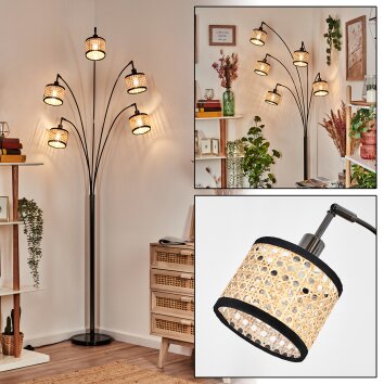 Ramila Golvlampa Krom, Svart, 5-ljuskällor