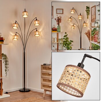 Barcos Golvlampa Krom, Svart, 5-ljuskällor
