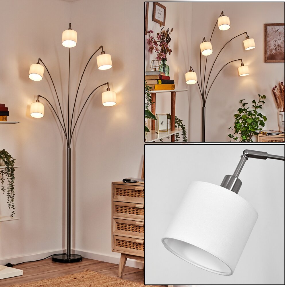 Bassagoda Golvlampa Nickel matt, Svart, 5-ljuskällor main product photo
