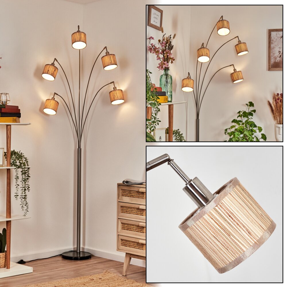 Bongal Golvlampa Nickel matt, Svart, 5-ljuskällor main product photo