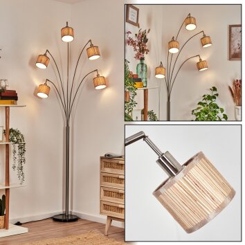Bongal Golvlampa Nickel matt, Svart, 5-ljuskällor