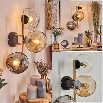 Ripoll kullampa, Vägglampa Guld, Svart, 3-ljuskällor