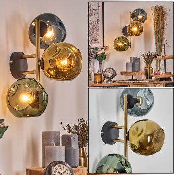 Ripoll kullampa, Vägglampa Guld, Svart, 3-ljuskällor