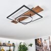 Pompu Taklampa LED Brun, träoptik, Svart, 1-ljuskällor