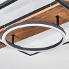 Pompu Taklampa LED Brun, träoptik, Svart, 1-ljuskällor