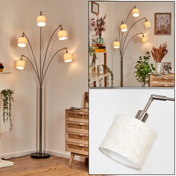 Bassagoda Golvlampa Nickel matt, Svart, 5-ljuskällor Bassagoda Golvlampa Nickel matt, Svart, 5-ljuskällor