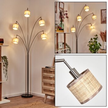 Sabadim Golvlampa Nickel matt, Svart, 5-ljuskällor