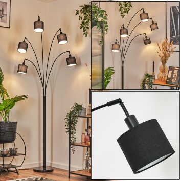 Bassagoda Golvlampa Svart, 5-ljuskällor