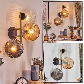 Ripoll kullampa, Vägglampa Guld, Svart, 3-ljuskällor