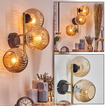 Ripoll kullampa, Vägglampa Guld, Svart, 3-ljuskällor