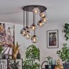 Gastor Taklampa, kullampa 57 cm Krom, Klart, Rökfärger, 9-ljuskällor