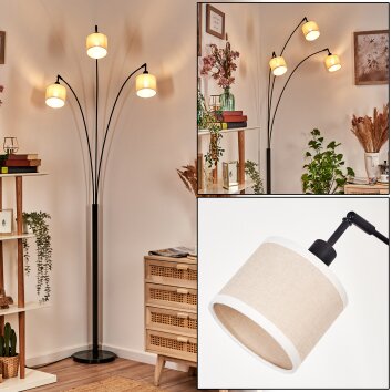 Bassagoda Golvlampa Svart, 3-ljuskällor
