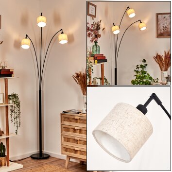 Bassagoda Golvlampa Svart, 3-ljuskällor