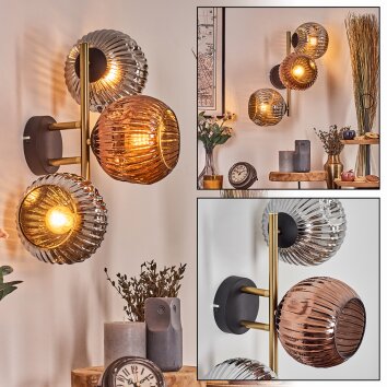 Ripoll kullampa, Vägglampa Guld, Svart, 3-ljuskällor